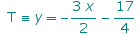  T ≡ y -(3 x)/2 - 17/4