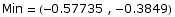 Min = ( -0.57735 , -0.3849)
