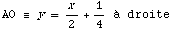                       x   1 AO ≡  y - + - à droite                       2   4